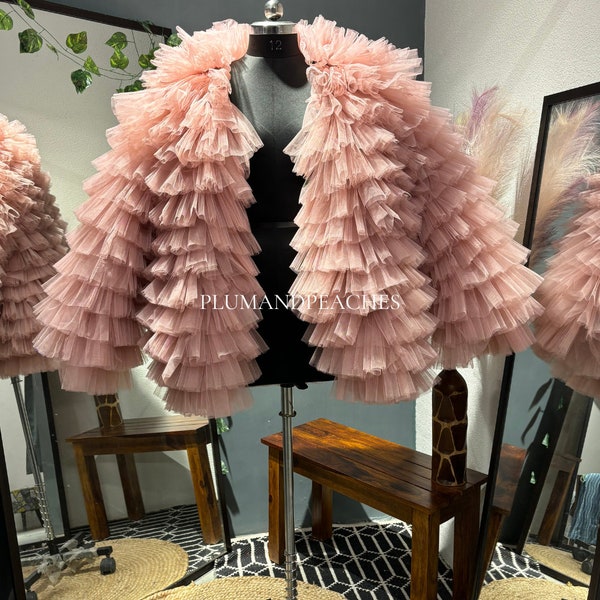Tulle Coat, Tulle Jacket, Hen Party Outfit, Photography props, Puffy Tulle Duster Coat, Custom Jackets