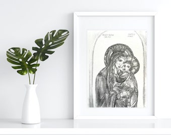 Dibujo original de Nuestra Señora del Monte Carmelo