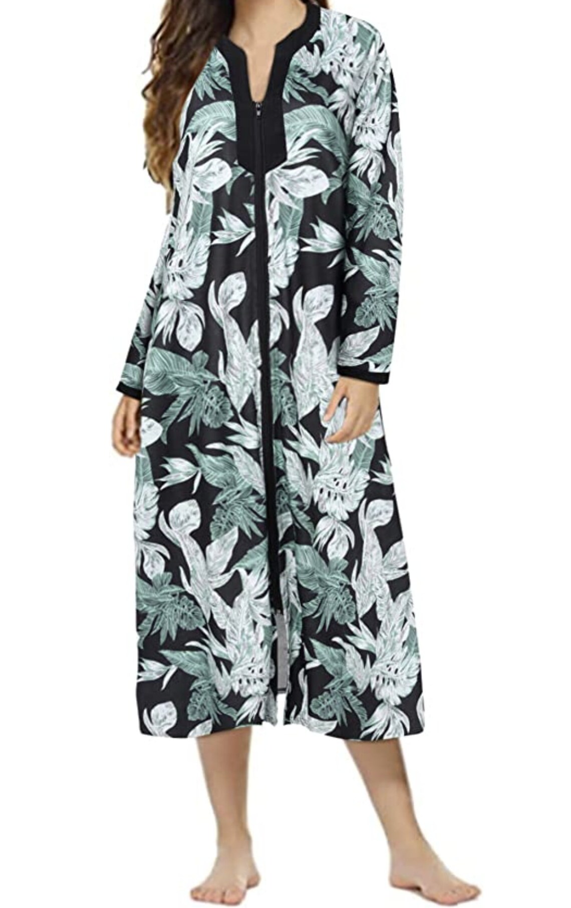 Women's Zip up Dressing Gowns, Nightdresses, Housecoat, Loungewear