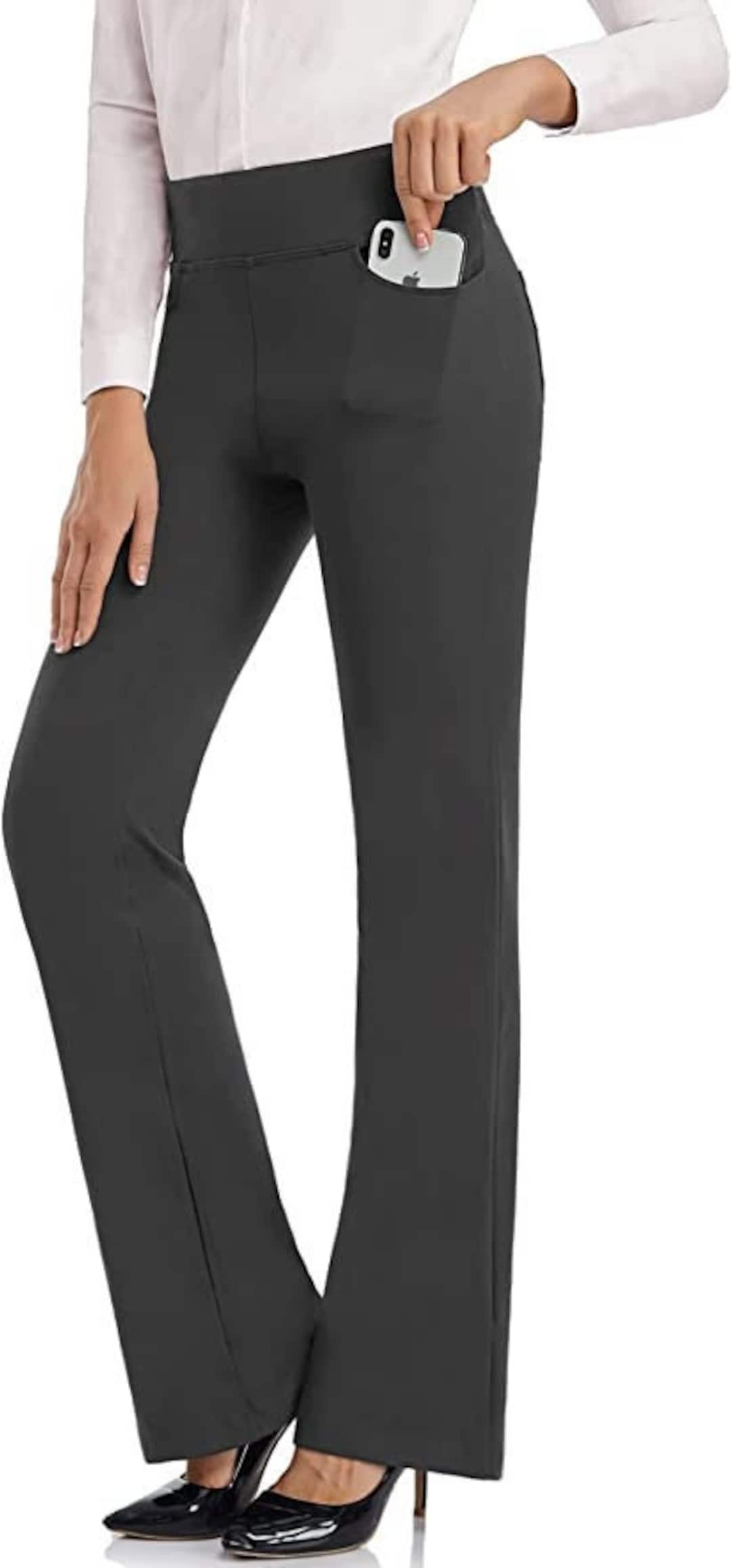 Women's Regular Capri Soft Long Bootcut Yoga Pants With Pockets