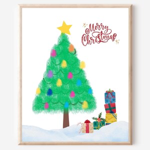Weihnachtsbaum Fingerabdruck Handwerk, Weihnachtsbaum Fingerabdruck Handwerk, Frohe Weihnachten Fingerabdruck, Weihnachtsandenken, Kleinkind Weihnachten Handwerk