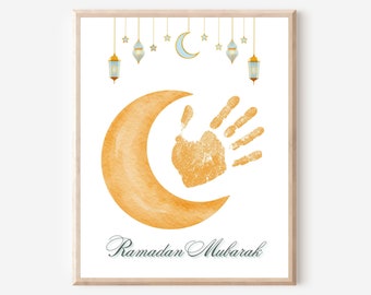 Ramadan handprint, Ramadan Mubarak, Ramadan printable, Ramadan gift, Islamic wall art, Ramadan kids, Ramadan craft, Grandma handprint