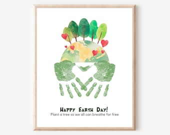Plant a Tree handprint art, Earth Day Handprint, Handprint craft, Mother Earth, Earth Day printable, Earth Day kids, Daycare printable