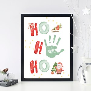 Christmas handprint Art, Ho ho Ho handprint, Baby&#39;s first handprint Christmas, Christmas handprint gift, Christmas handprint craft, Keepsake
