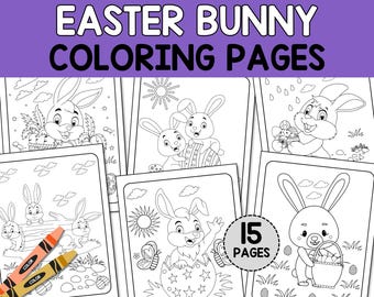 Easter bunny coloring pages, Printable Easter coloring sheets, Easter printable, Kids coloring pages, Easter coloring book, Rabbit coloring