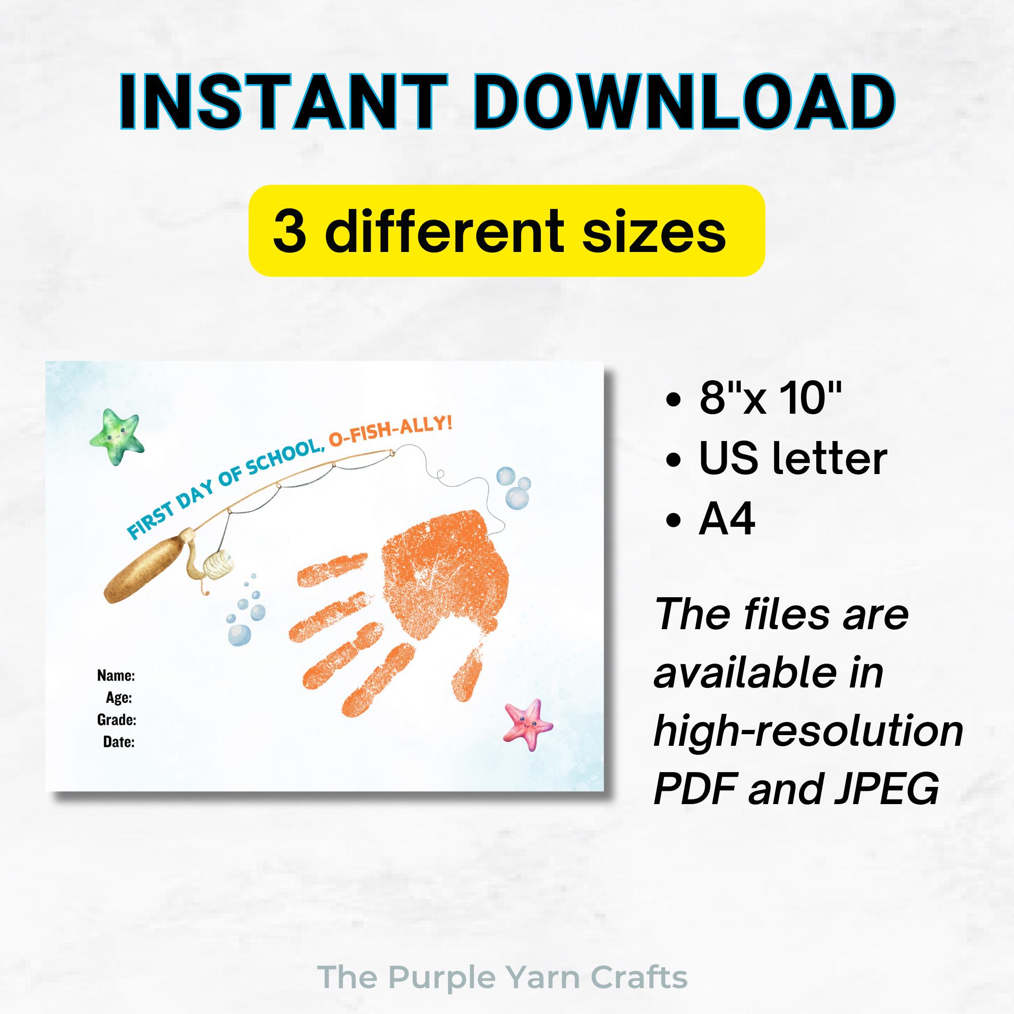 O-fish-ally First Day of School Handprint, Printable Back to School ...