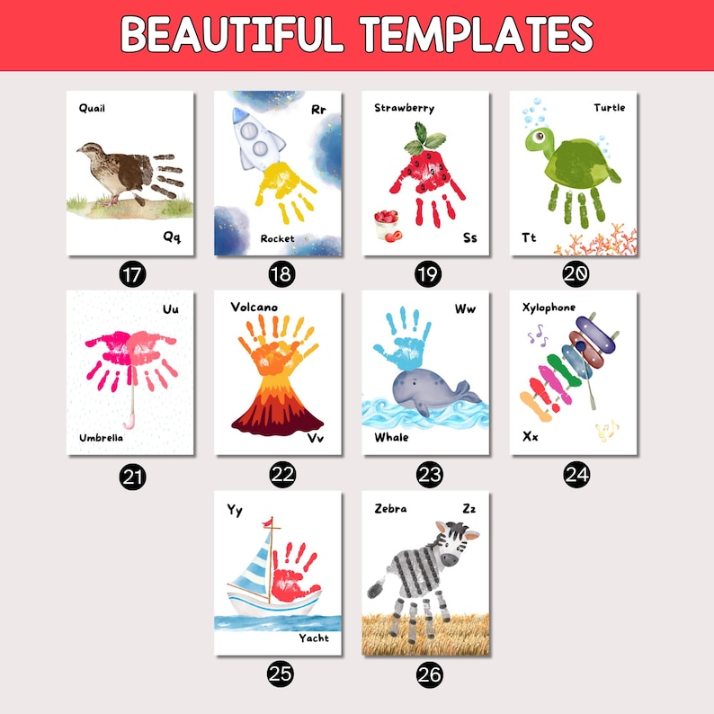 Alphabet Handprint Book, ABC Handprint Craft, DIY Alphabet Book, ABC ...