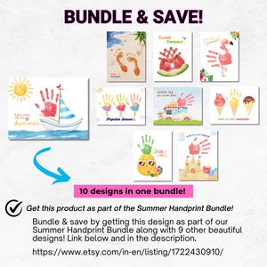 Sailing Into Summer Handprint art, Sailboat handprint, Baby toddler handprint, Daycare printable, DIY Summer craft, Summer camp art image 8