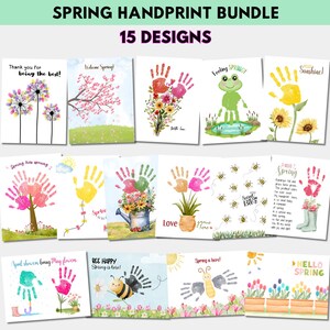 Spring handprint craft bundle, Spring printable, Daycare Preschool Spring craft, Spring keepsake, Memory book,Toddler spring activity bundle