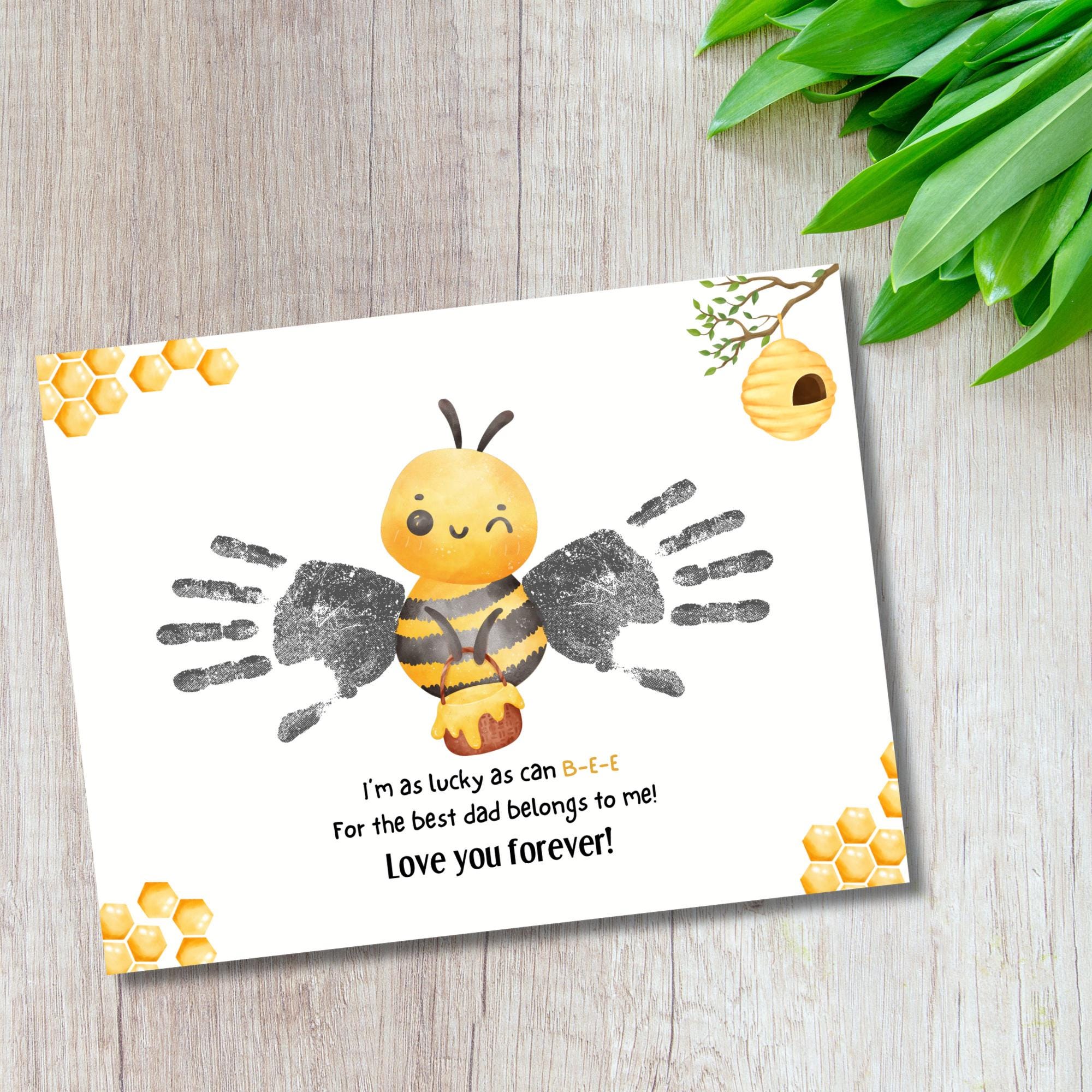 Bee Handprint Father's Day, Dad Handprint Gift, Father's Day Craft Bee ...