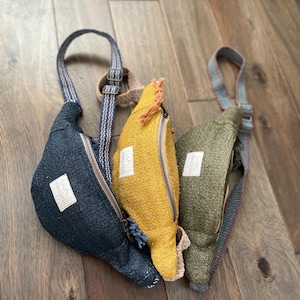 Eco-Friendly Pure Hemp Fanny Pack – Sustainable Waist & Crossbody Bag | Blue, Green, Yellow