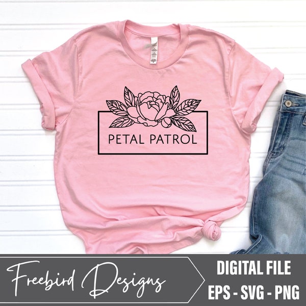 Enchanting Floral Delight: Petal Patrol SVG Downloadable File Wedding Party Shirts, Flower Girl Shirts, Wedding Shirts,