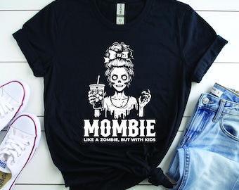 Mombie Shirt, Tired Mom Club Tee, Funny Zombie Mom Shirt, Mama Shirt Halloween, Mom Life Humor Tee, Bonus Mom Gift, Summerween