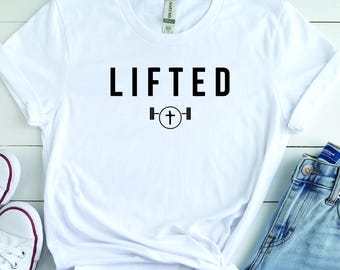 LIFTED Barbell Gym Shirt, Weightlifting Graphic Tee, CrossFit Powerlifting Apparel