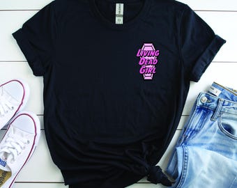 Living Dead Girl Shirt, Pastel Goth Tee, Zombie Girl Shirt, Summerween Shirt, Pink Goth Clothing, Gothic Clothes, Zombie Tshirt, Stay Spooky