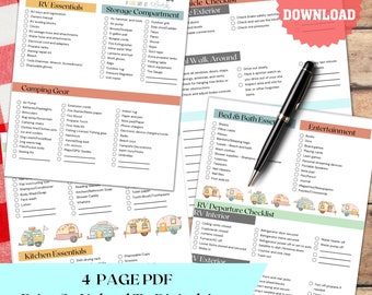Printable RV Camping Checklist: Gear & Essentials Planner (Digital Download)