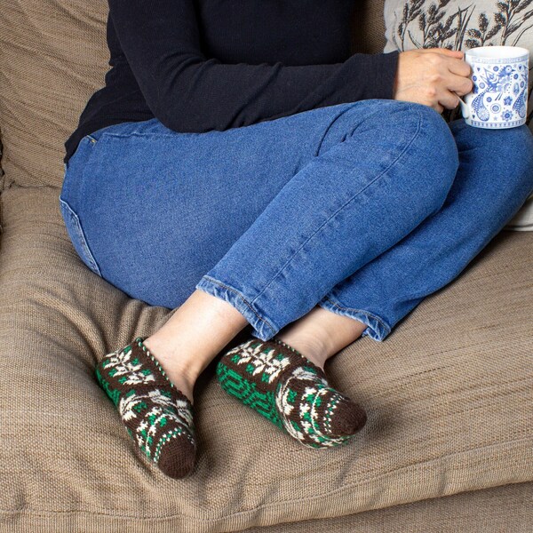 Handmade Wool Slippers, House Slippers, Natural Slippers, Sock Slippers for Women, Eco Slippers, Mrs Slippers Size: 36eu-38eu 23cm - 9 Inch