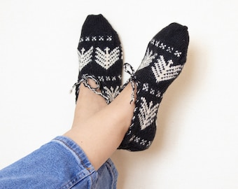 Wool Slipper Socks, Indoor Slippers, Women slippers, House Slippers, Warm Slipper Socks. Size: 36eu-38eu. 22 cm - 8.5 Inch