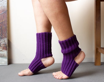 Purple Yoga Socks, Ankle Warmers, Winter Clothing, Yoga Accessories, Flip Flop Socks, Yoga Socks, Dancing Socks, Toeless Socks, Yoga Gift