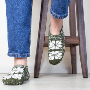 Woven Slipper Socks: Cozy Cold Weather Booties (Size 6-7.5 US)
