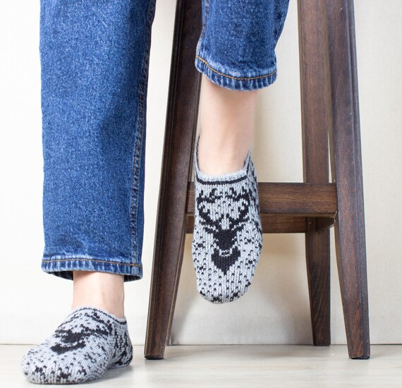 Deer Slipper Socks: Women's Warm Bootie Slippers (size US