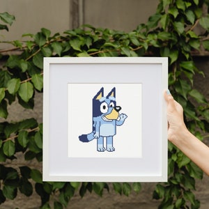 New! Easy BLUEY cross stitch pattern PDF (Instant download) - Canvas Size: 77x100 stitches