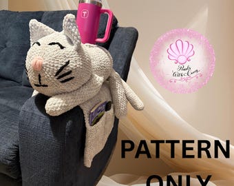 Crochet Cat Arm Rest Organizer