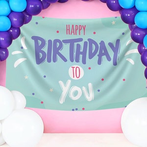 Bandiera HAPPY BIRTHDAY / Festa di compleanno / Bandiera personalizzata su misura / Design individuale / Materiali di alta qualità / Diverse dimensioni /