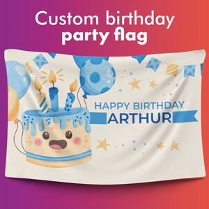 Bandiera Buon Compleanno / Bandiera Personalizzata Personalizzata / Design Individuale / Materiali di Alta Qualità / Diverse Dimensioni /