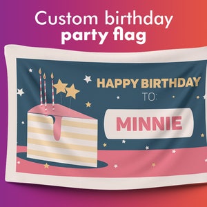 Bandiera Buon Compleanno / Bandiera Personalizzata Personalizzata / Design Individuale / Materiali di Alta Qualità / Diverse Dimensioni /