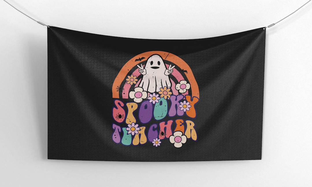 Halloween Flag Spooky Teacher | Custom Made Personalized Flag ...