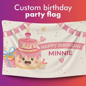 Bandiera Buon Compleanno / Bandiera Personalizzata Personalizzata / Design Individuale / Materiali di Alta Qualità / Diverse Dimensioni /