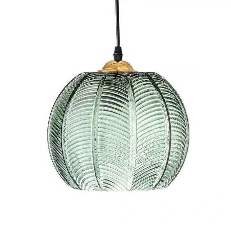 Green Glass Ball Pendant Lights Fixtures Nordic Modern Hanging Etsy