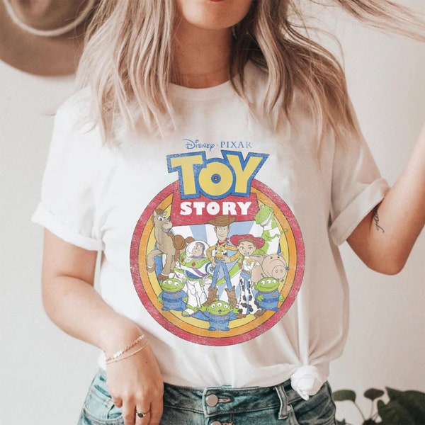 Toy Story Vintage Circle Portrait Logo Shirt Disney and Pixar’s T-Shirts Family Holiday Party Tees Friends Funny Gift