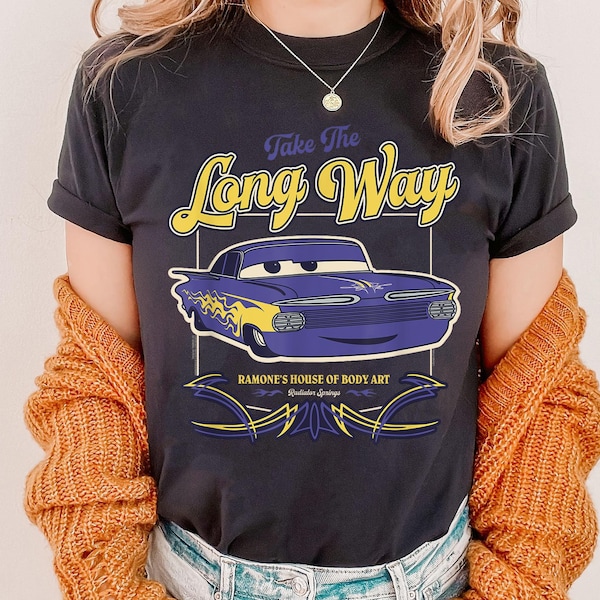 Ramone’s Take the Long Way Shirt, Cars Movie T-shirt, Racer Tee, Disney Family Vacation, Disneyland Trip