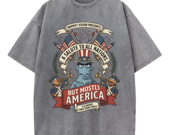 Retro Sam Eagle Muppet Shirt, A Salute To All Nations But Mostly America T-Shirt, The Muppet Show Tee, July 4th Fireworks Celebration