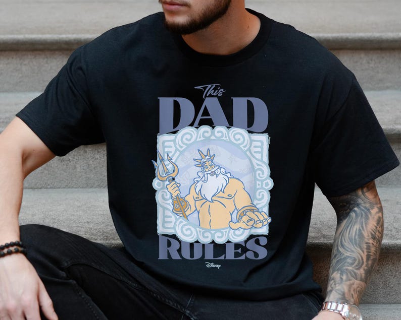 King Triton The Dad Rules Father's Day Shirt, Disney The Little Mermaid T-shirt, Princess Ariel Tee, Birthday Gift, Disneyland Family Trip bild 4