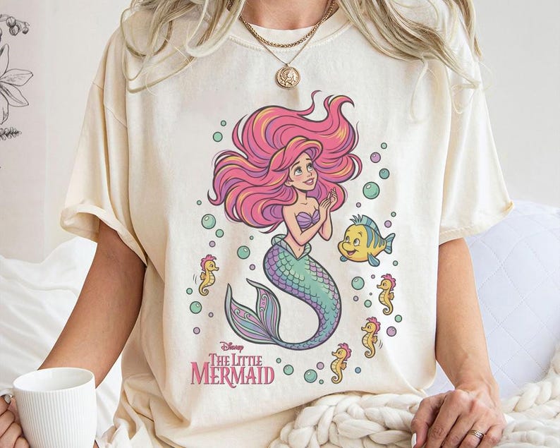 Vintage The Little Mermaid Ariel Shirt, Disney Princess Tee, Ariel Mermaid Shirt, Disney Ariel T-Shirt, Disneyland Girls Trip image 2