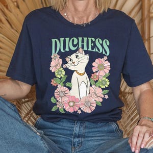 The Aristocats Duchess Floral Retro Shirt, Marie Thomas O'Malley Berlioz Toulouse Shirt, Family Vacation Shirt Great Gift Ideas For Women image 4