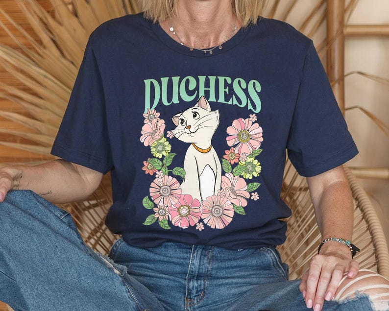 The Aristocats Duchess Floral Retro Shirt, Marie Thomas O'Malley Berlioz Toulouse Shirt, Family Vacation Shirt Great Gift Ideas For Women image 4