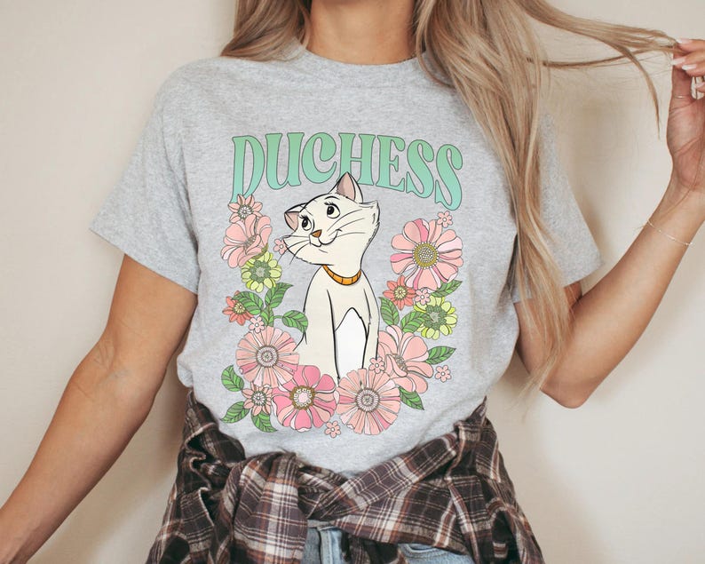 The Aristocats Duchess Floral Retro Shirt, Marie Thomas O'Malley Berlioz Toulouse Shirt, Family Vacation Shirt Great Gift Ideas For Women image 5