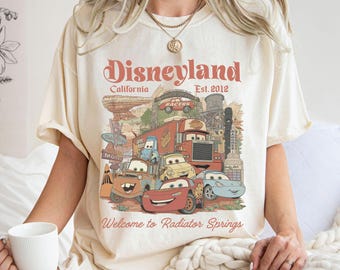 Disneyland Radiator Springs Cars Shirt, Welcome to California Est. 2012 Shirt, Disney Cars Lightning McQueen Shirt, Retro Pixar Movie Tee