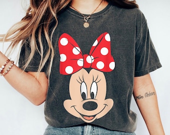 Minnie Mouse Polka Dot Bow Big Face Shirt, Mickey and Friends T-shirt, Magic Kingdom, Disney Family Vacation, Disneyland Trip