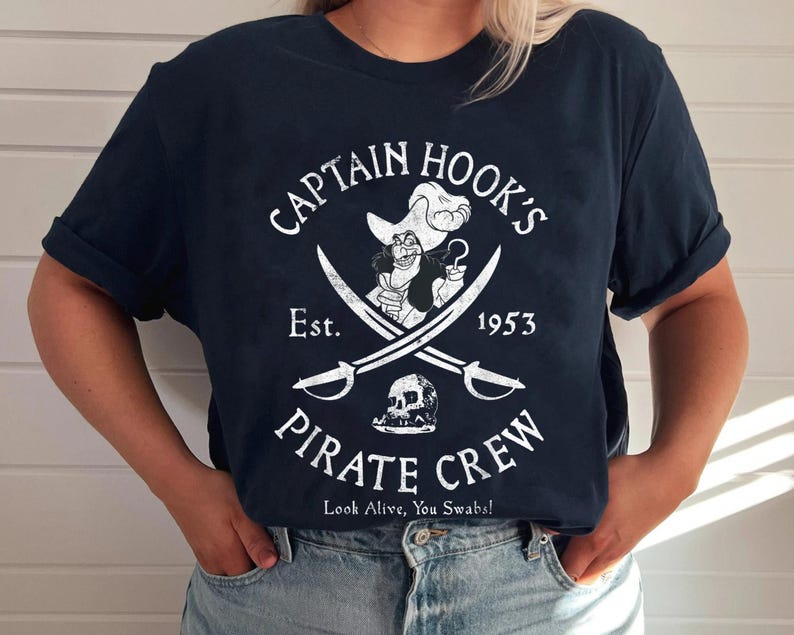 Villains Captain Hook Pirate Crew Est 1953 Logo Shirt, Peter Pan T-shirt, Magic Kingdom, Family Matching Tee Gift Ideas For Men Women image 4