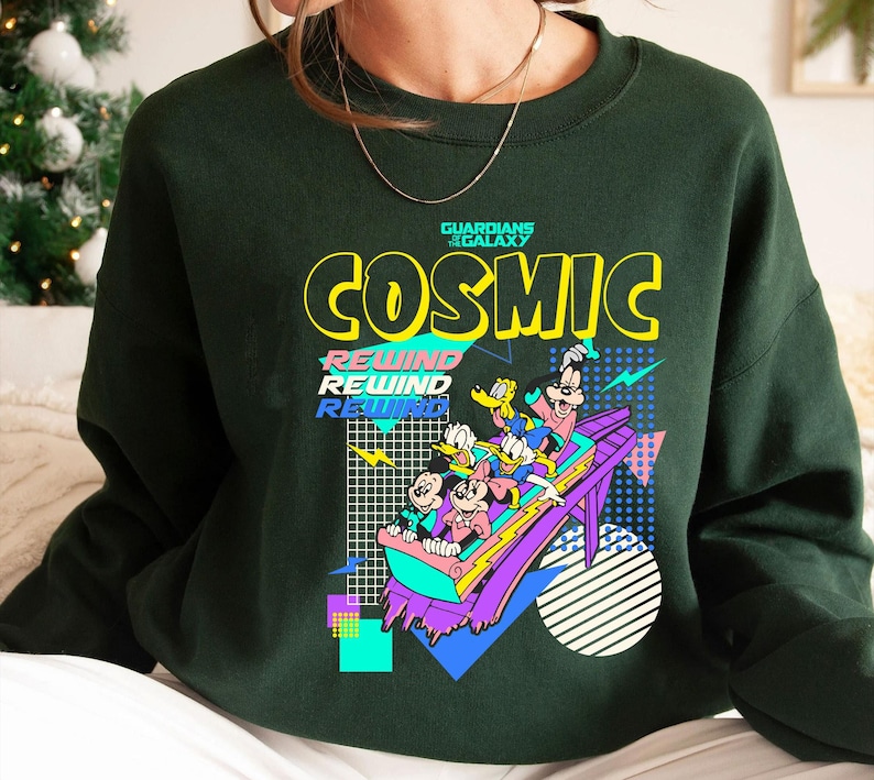 Mickey and Friends Shirt, Guardians of the Galaxy Cosmic Rewind T-shirt, Epcot Vintage 80's Style Tee, Disney Vacation, Disneyland Trip image 3