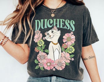 Camisa retro floral de la duquesa de Los Aristogatos, camisa de Marie Thomas O'Malley Berlioz Toulouse, camisa de vacaciones familiares, excelentes ideas de regalo para mujeres