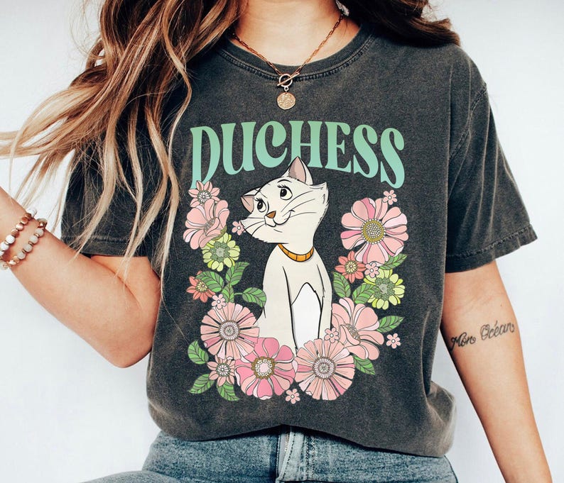 The Aristocats Duchess Floral Retro Shirt, Marie Thomas O'Malley Berlioz Toulouse Shirt, Family Vacation Shirt Great Gift Ideas For Women image 1