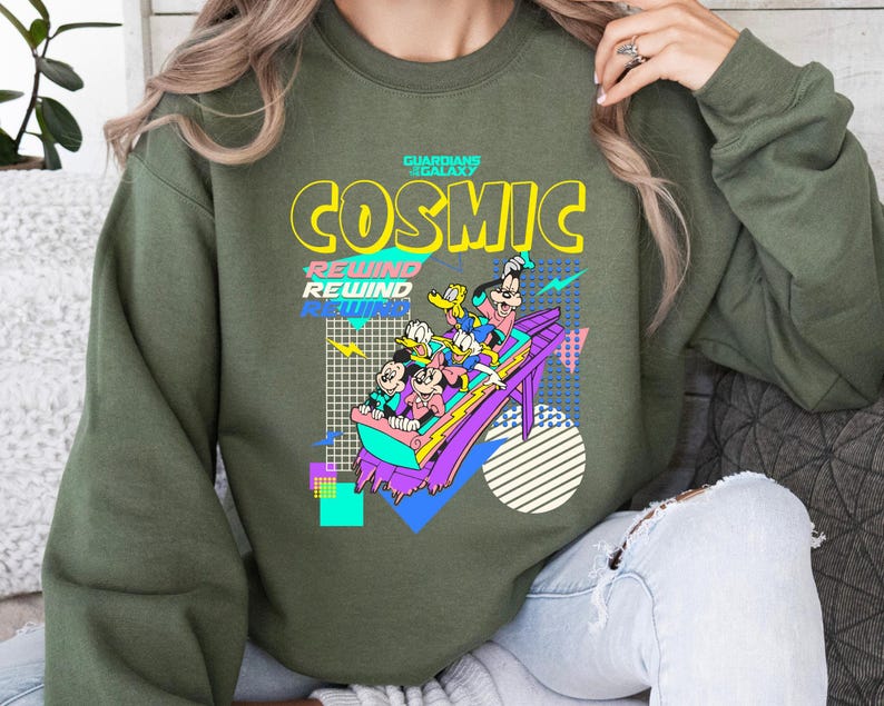 Mickey and Friends Shirt, Guardians of the Galaxy Cosmic Rewind T-shirt, Epcot Vintage 80's Style Tee, Disney Vacation, Disneyland Trip image 4