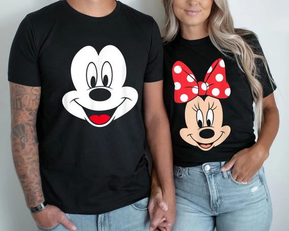 Custom Minnie Mouse and Mickey Mouse Big Face Shirts, Mickey