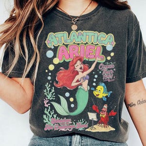 Vintage Atlantica Ariel Ocean Tour 1991 Shirt, Ariel and Sebastian T-shirt, The Little Mermaid Tee, Ariel Mermaid Shirt, Disney Ariel Shirt image 3